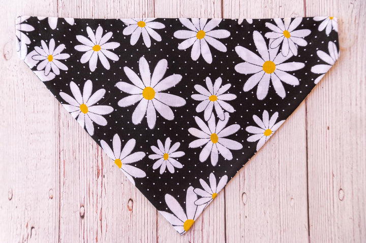 Black with White Daisies Bandana