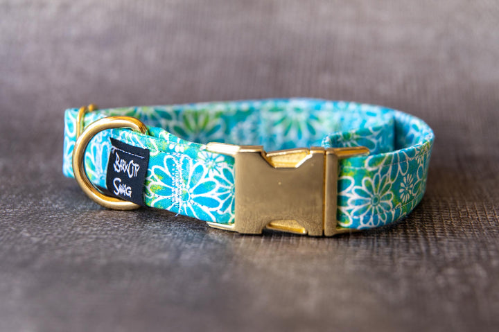 Blue Green Flower Power Collar