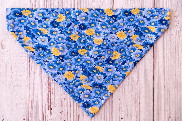 Blue & Yellow Flowers Bandana