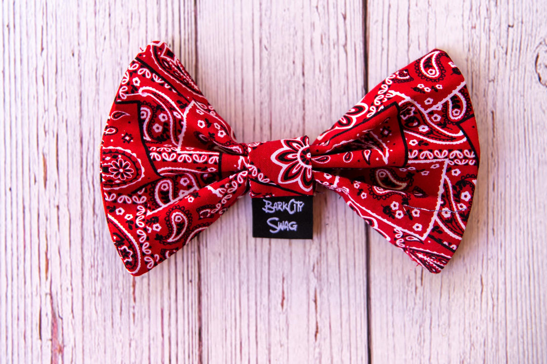 Classic Red Bandana Pattern Bow