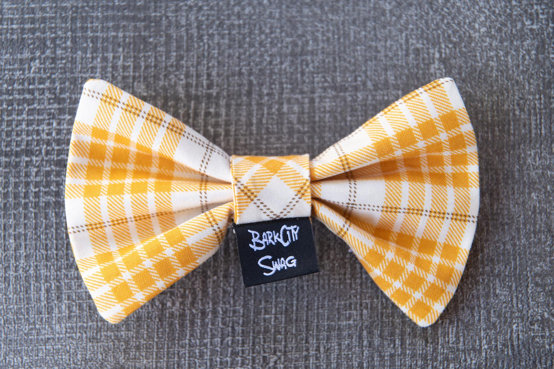 Gold Plaid Bow