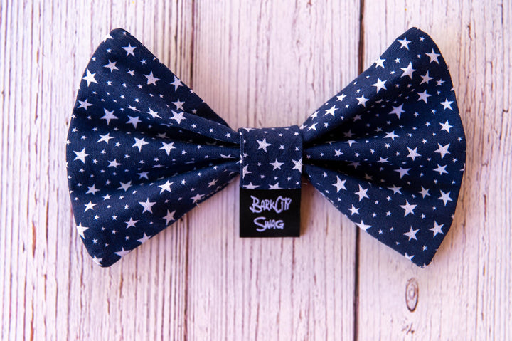 Navy with White Stars Bow