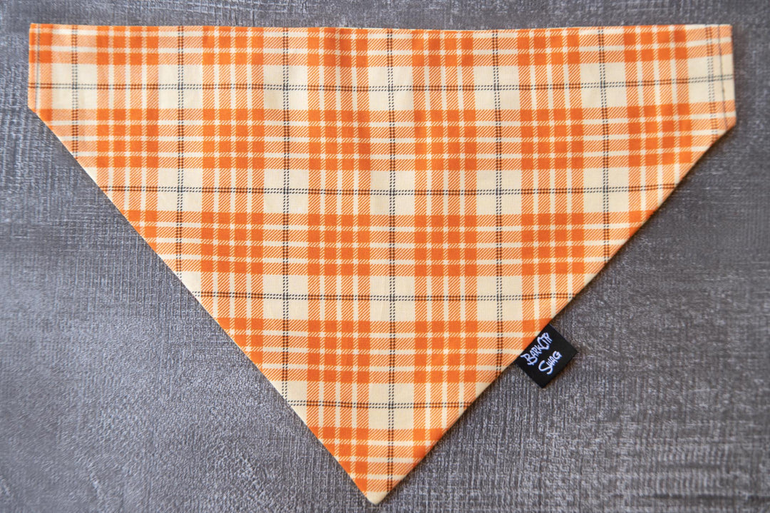 Orange Plaid Bandana