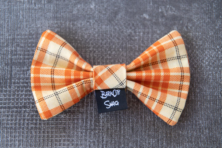 Orange Plaid Bow