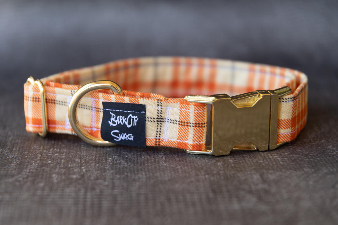 Orange Plaid Collar