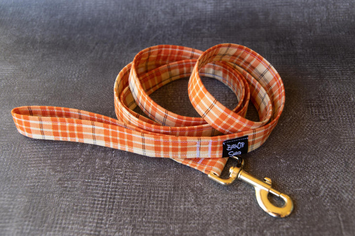 Orange Plaid Leash