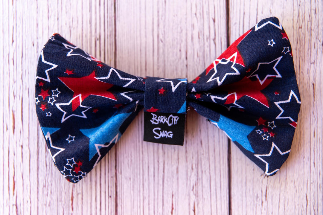 Red White and Blue Stars Bow