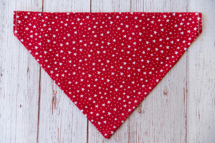 Red dog bandana with white stars